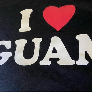 I Love Guam Black T-Shirt womens 36” chest